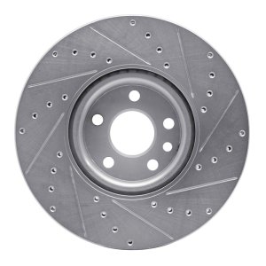 Volvo XC60 Brake Rotor (1) - Front Left - R1 Concepts - Drilled & Slotted - Silver - `16-`17
